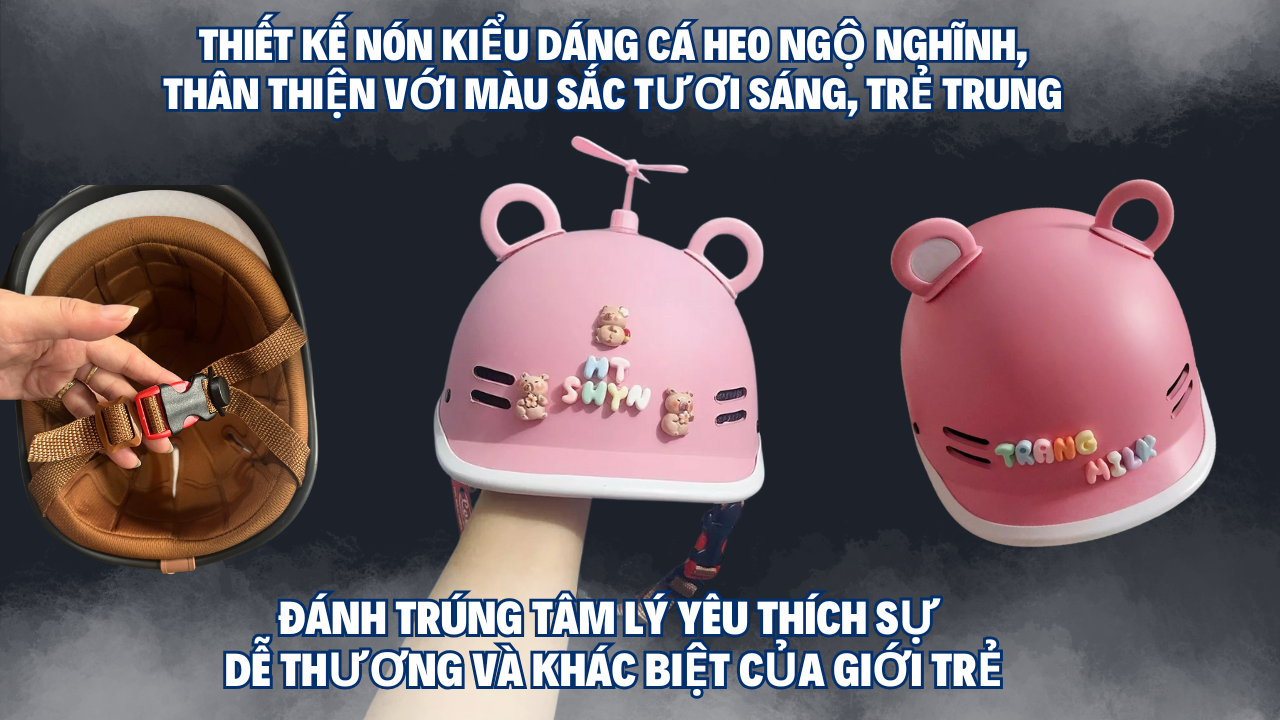 Mẫu nón cá heo gây sốt cộng đồng mạng- Hàng vừa về đã cháy kho 6 nón bảo hiểm cá heo