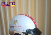 In logo nón bảo hiểm quảng cáo theo yêu cầu