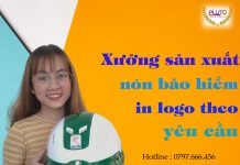 Xưởng sản xuất nón bảo hiểm in logo theo yêu cầu