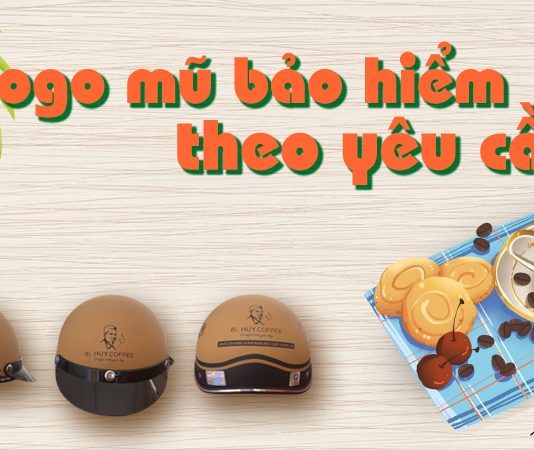 In logo mũ bảo hiểm theo yêu cầu cho doanh nghiệp