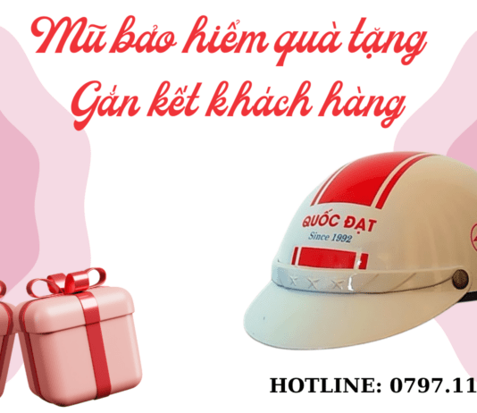 Quảng cáo bằng mũ bảo hiểm in logo- Doanh số tăng đột biến Mũ Bảo Hiểm Quà Tặng